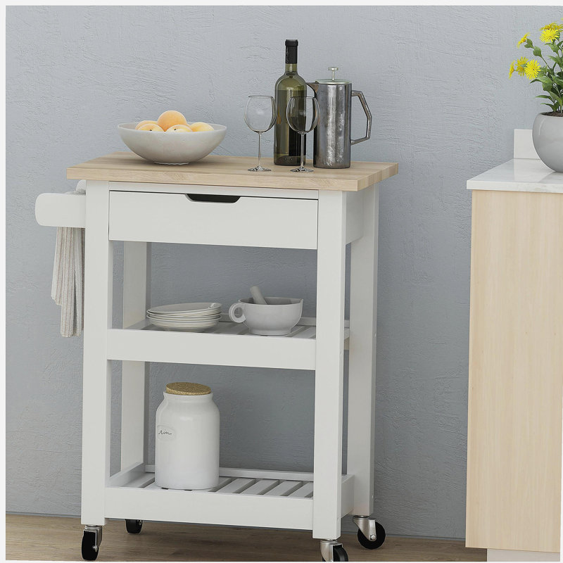 Compact Wooden Kitchen Cart - Functionality Meets Style