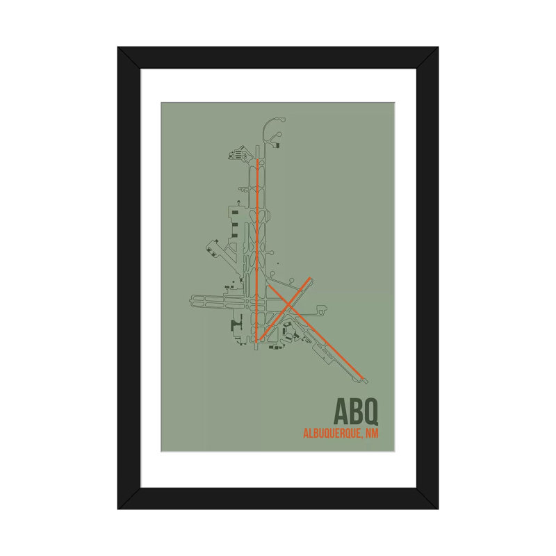 «Albuquerque», impression sur toile, Papier d'art encadré noir, Blanc, H 24 po x l 16 po x P 1 po