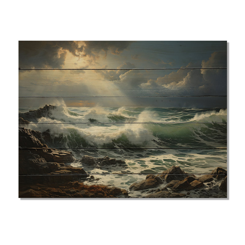 Bouwuis «Stormy Seas Beauty I» sur bois, H 10 po x l 20 po x P 0,78 po
