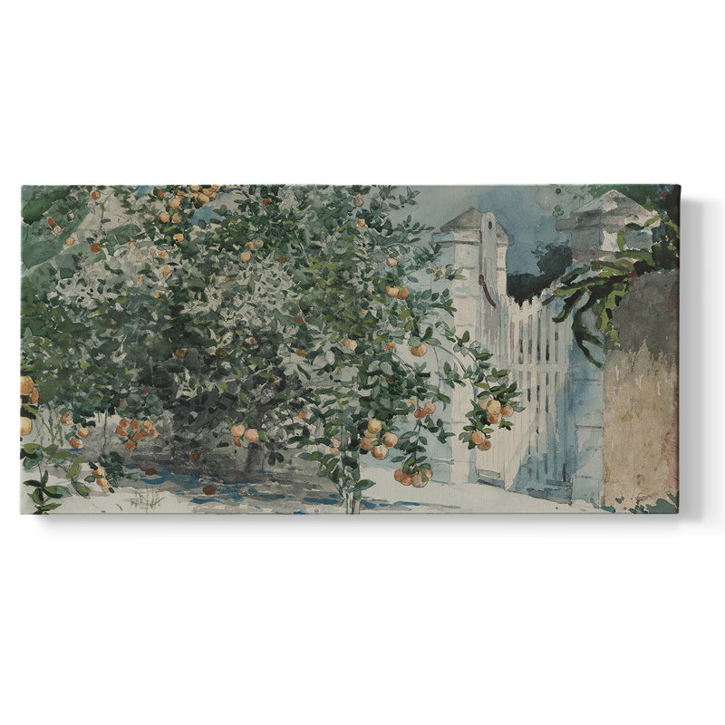 Botanical Series-CDLIV- Toile tendue avec châssis tendue, prête à être accrochée, H 21 po x l 41 po, Doré