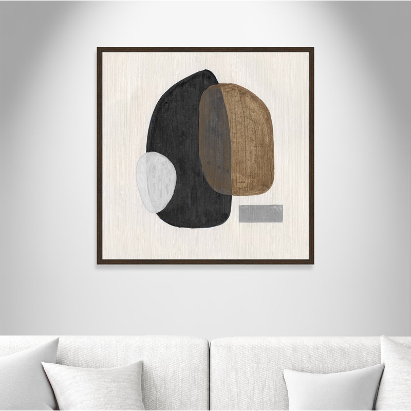 Art mural Inola Neutral Stones III, H 32 po x l 32 po x P 0,75 po, Noyer