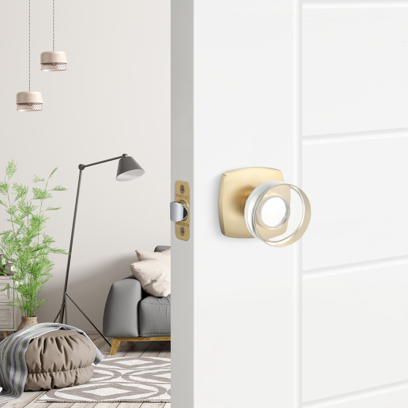 Luna Passage Knob, Satin Brass, Satin Brass