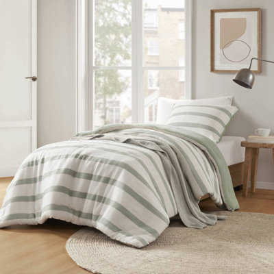 Couette 2 pièces en microfibre seersucker toutes saisons, teinte en fil, rouge, 1 place/1 place XL