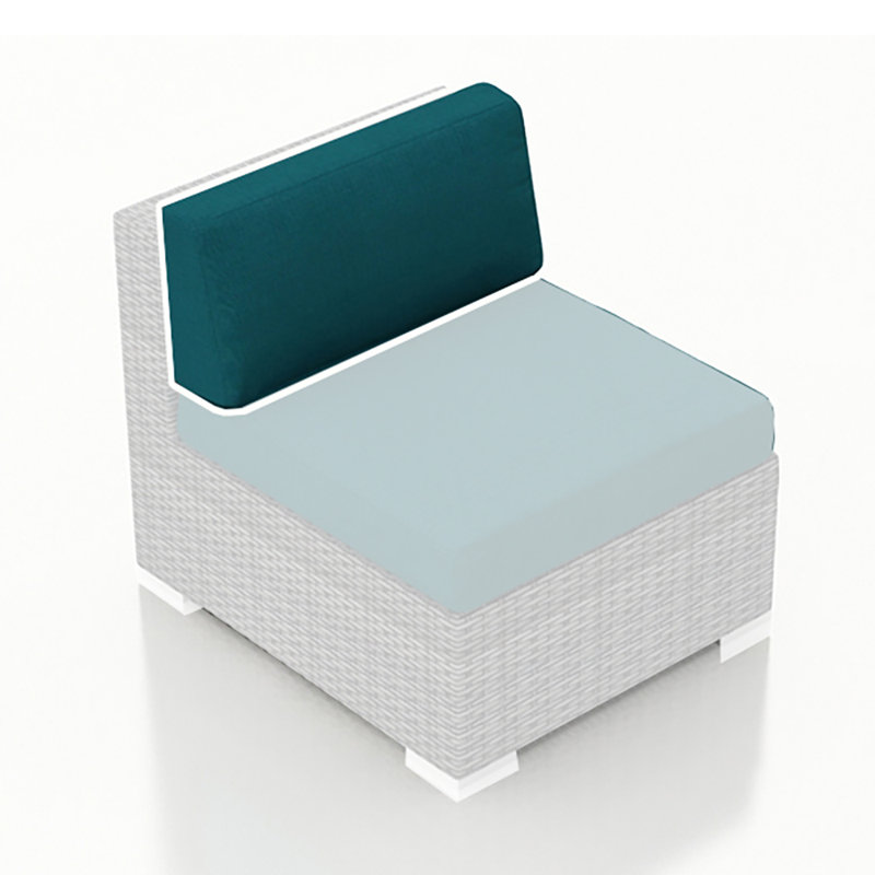 27" Single Seat Back Cushion - Canvas Flax, Teal
