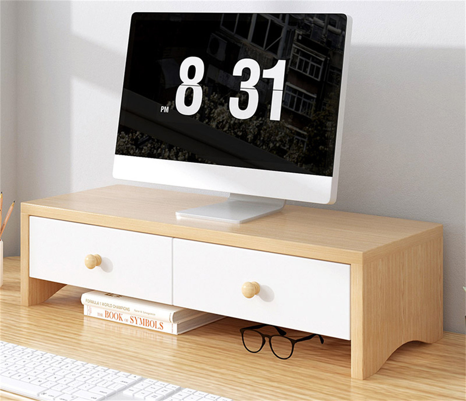 Hokku Designs Ergonomic Desktop Computer Monitor Riser Stand - Wayfair ...