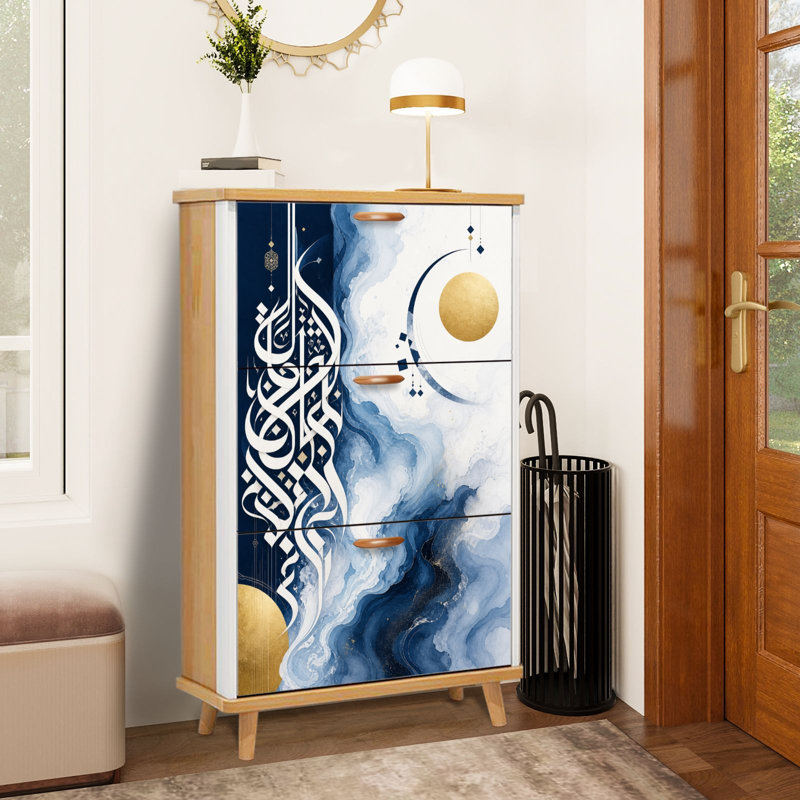 Armoire de rangement pour chaussures avec 3 tiroirs rabattables pour un étagère de rangement élégante