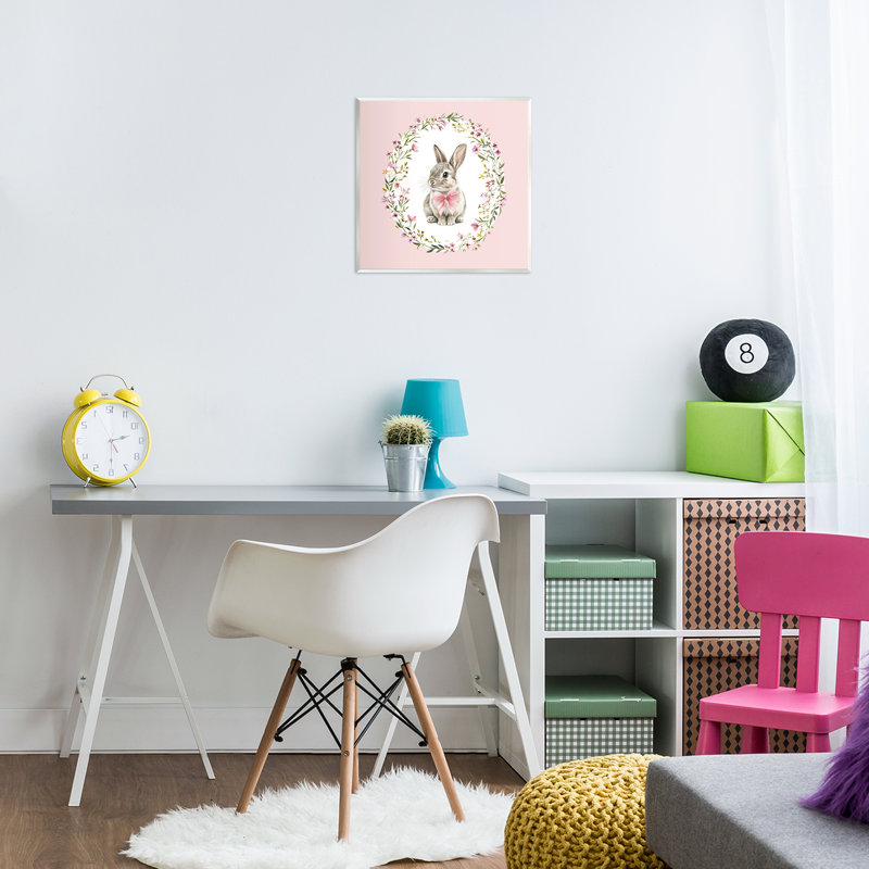 Plaque murale Blush Pink Bunny, design par Christine Simpson Art