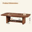 Table basse en forme d'éventail avec tablette de rangement inférieure, fini grain de bois, table de salon moderne du milieu du siècle, meuble d'appoint de style champêtre pour grands espaces, montage facile
