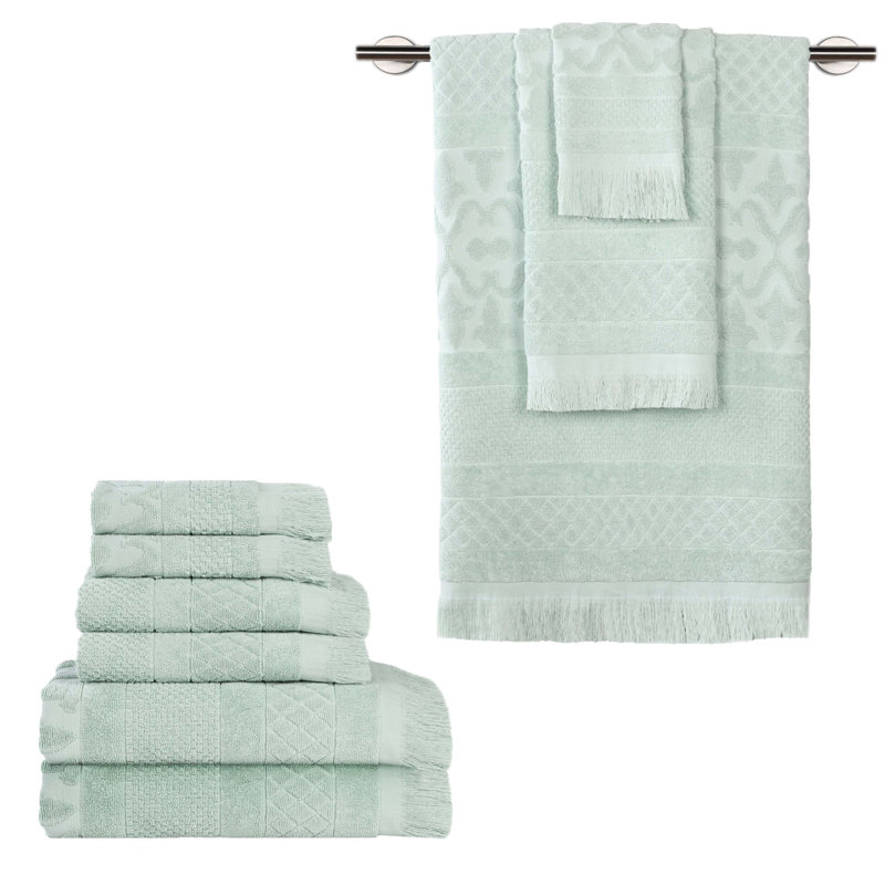 Serviette de bain Rolla, Ensemble de serviettes 9 pièces, Sauge