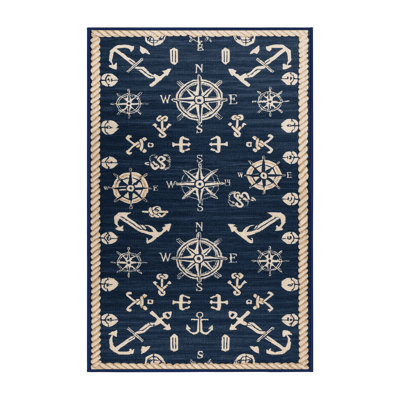 Washable Professional Nautical Coastal Area Rug