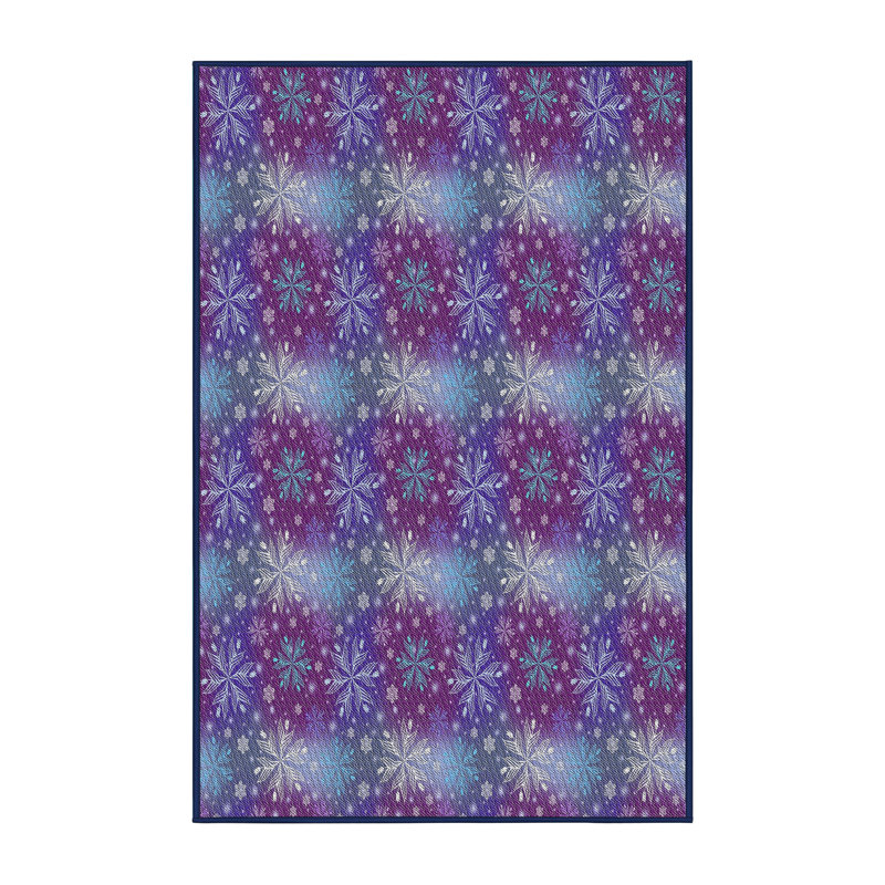 Tapis mauve/bleu à motifs, Rectangle 3 pi x 5 pi