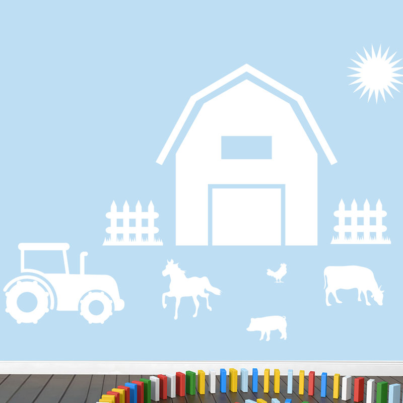 Décalcomanie murale ferme, Blanc