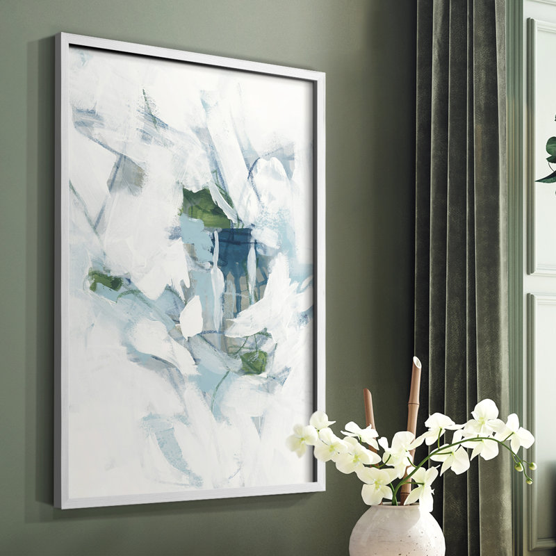Ice Cavern III, reproduction encadrée - bois massif, Blanc, H 14 po x l 11 po