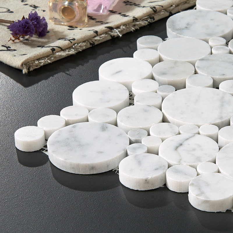 Bolle Carrara Random Sized Marble Mosaic Wall & Floor Tile