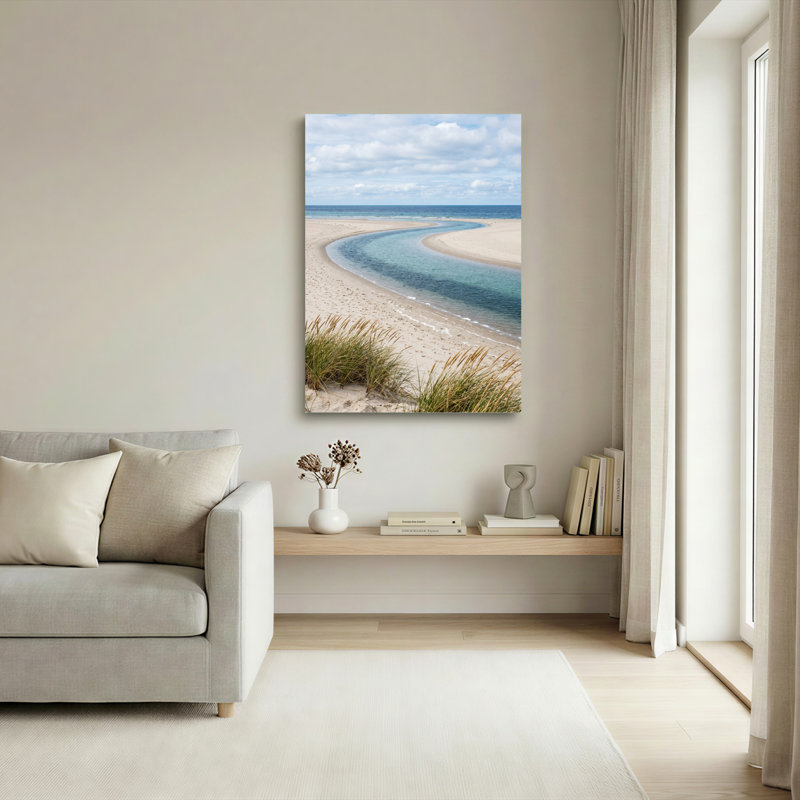 Ensemble de 1 tableau sur toile représentant une scène de plage, 36"H x 24"W, Toile tendue