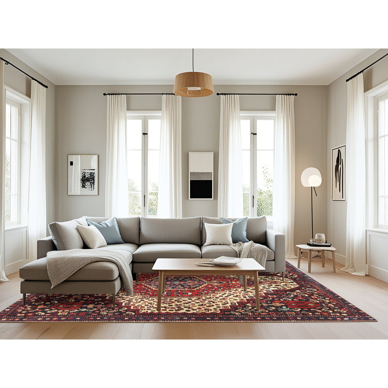 Tapis rouge à motif sud-ouest, Rectangle 8 pi x 12 pi