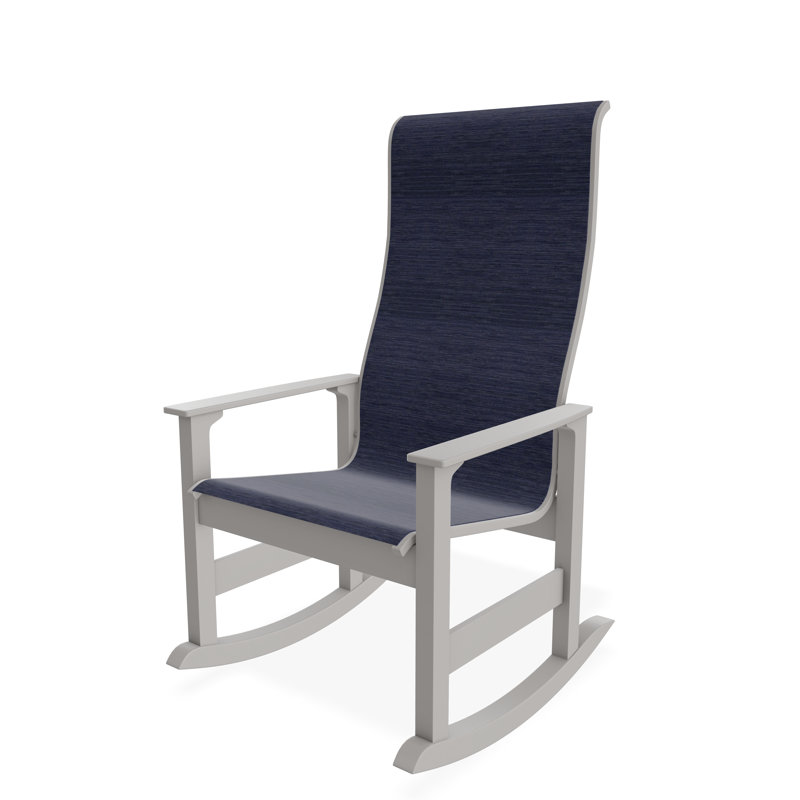 Leeward Polymer Outdoor Lounge Chair, Collect Indigo, Warm Gray