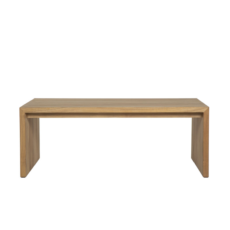 Brown Rectangular Teak Outdoor Coffee Table