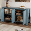 Buffet Buffet rétro 4 portes avec tablettes réglables Rangement | Bois aggloméré, bois d'hévéa