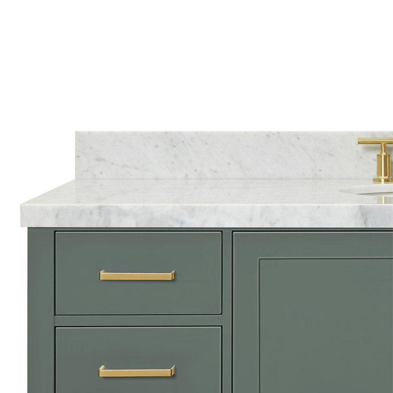 Ensemble de meuble-lavabo simple 61 po Amariani, Vert rétro, Ovale