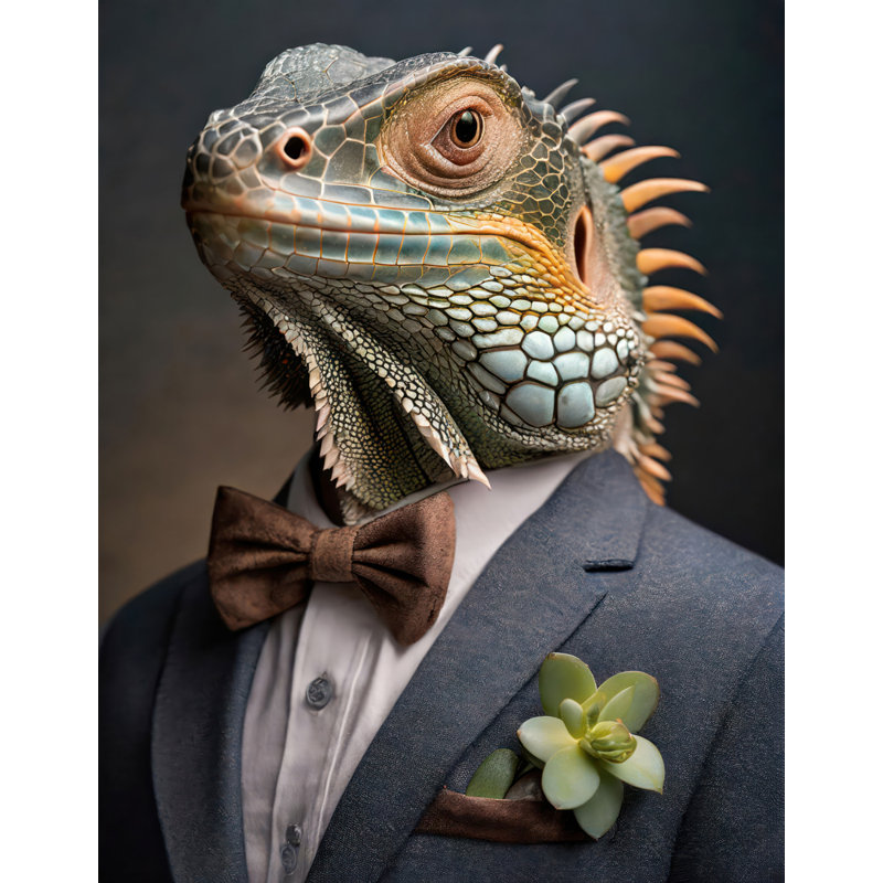 «Iguana» sur toile, H 32 po x l 26 po