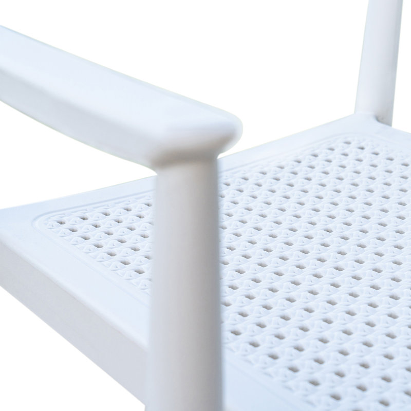 Fauteuil de terrasse empilable, Blanc