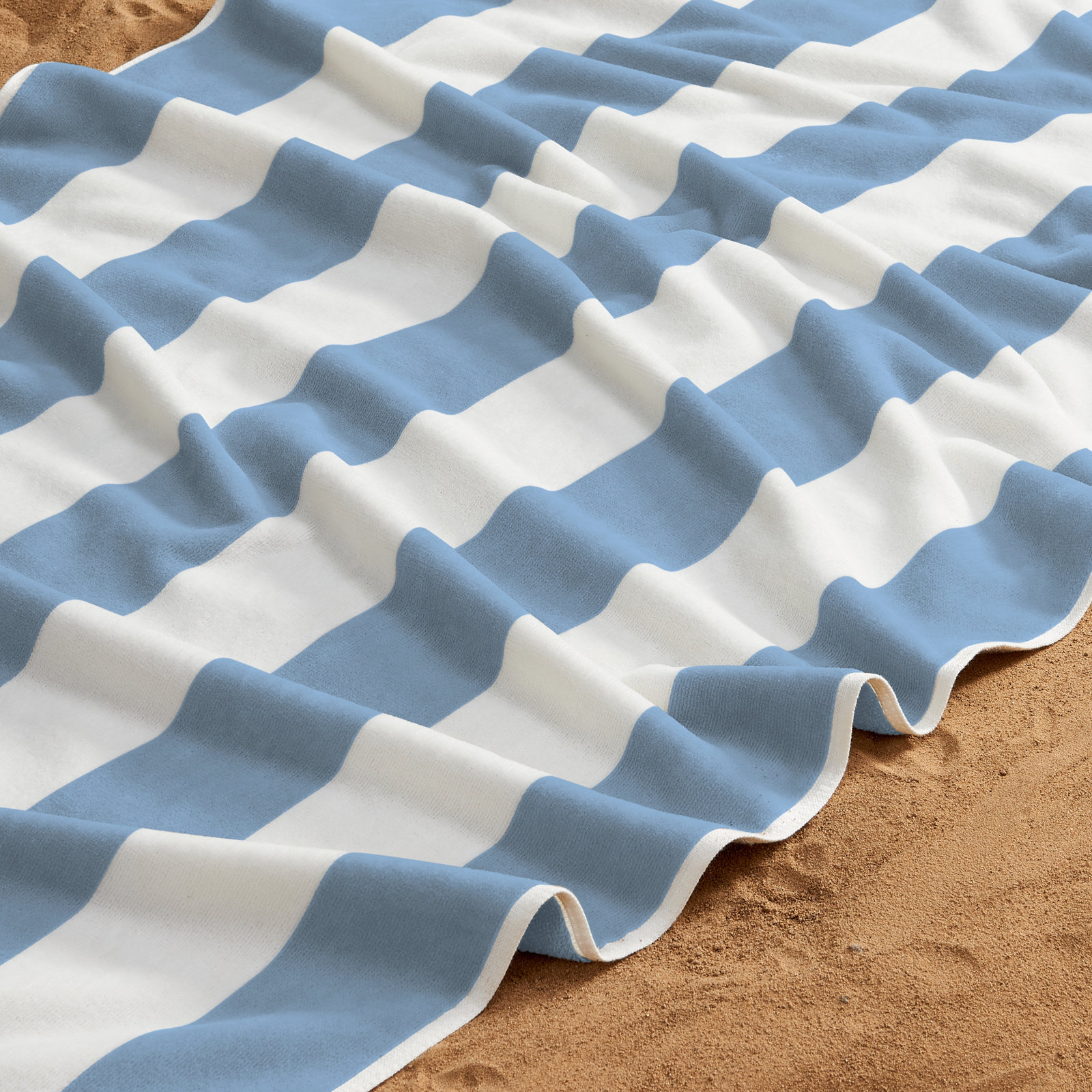 Edgartown Striped Cotton Beach Towels, Blue