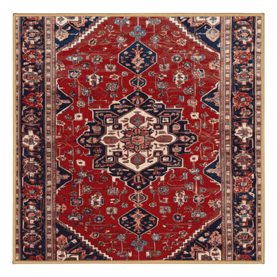 Machine Washable Persian Brown Area Rug