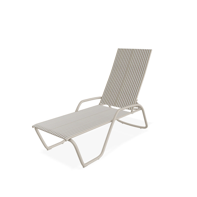 Outdoor Rust-Resistant Metal Chaise Lounge, Textured Desert, Tan