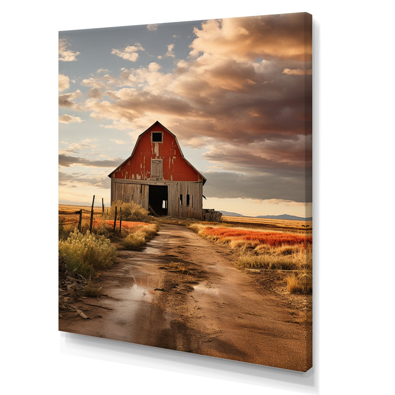 Audey " Barns Rustic Charm IV ", 44" H x 34" W x 1.5" D, Wrapped Canvas