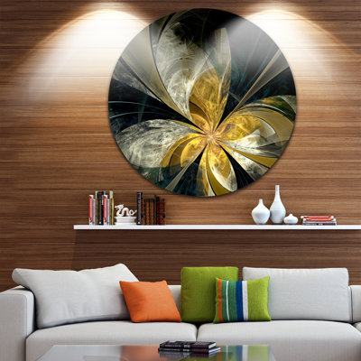 " Symmetrical White Gold Fractal Flower "
