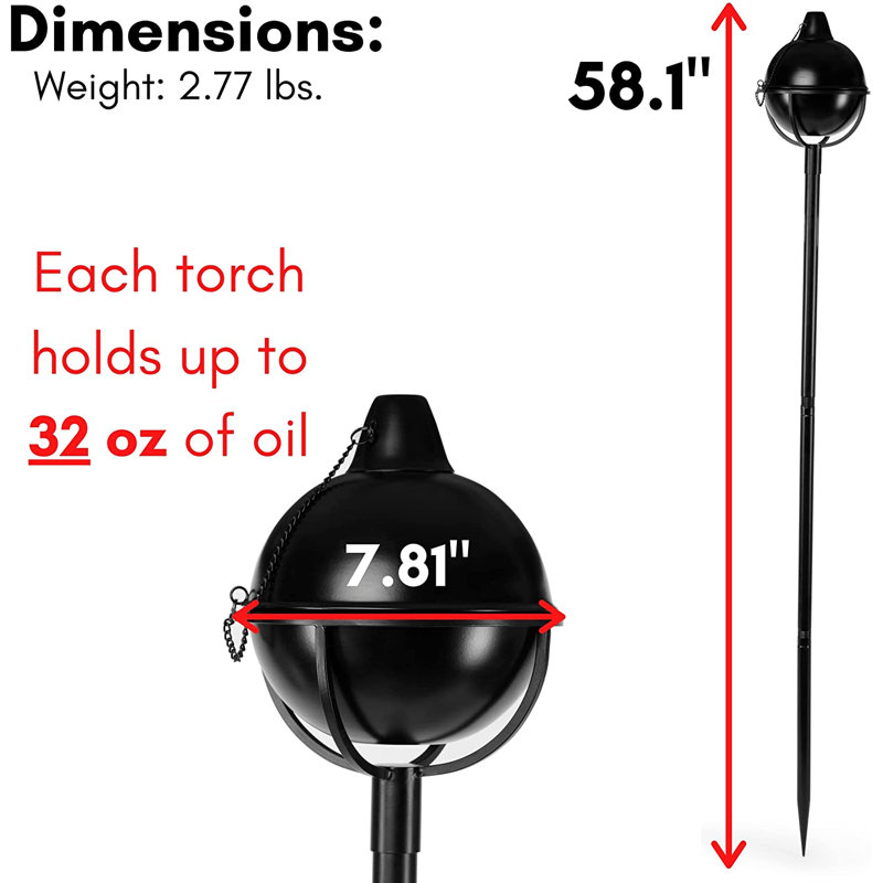 58.11'' Metal Tiki Torch