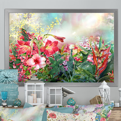 Impression de fleurs multicolores printanières sur toile