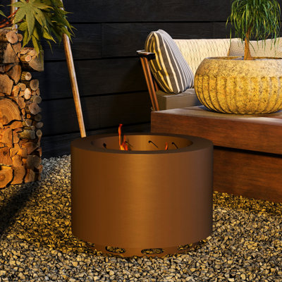 Foyer 19 po sans fumée, en acier inoxydable portable pour le camping, le patio, le pique-nique, la fumée basse, associé à la fosse de pique-nique en bronze, la cour, vient