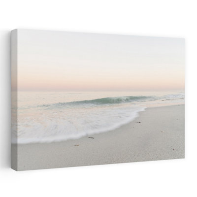 «Coastal Bliss Wave Dreamy Ethereal Minimalist Beach Ocean», art mural