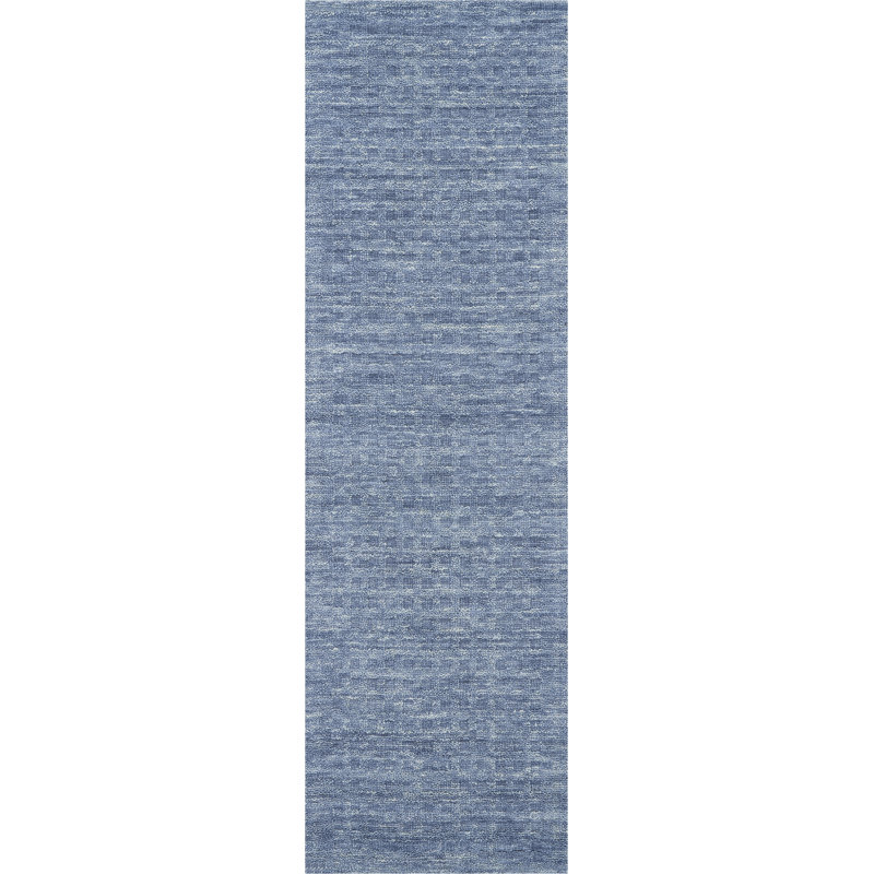 Tapis bleu marine fait à la main Ardell, Tapis de couloir 2 pi 3 po x 8 pi