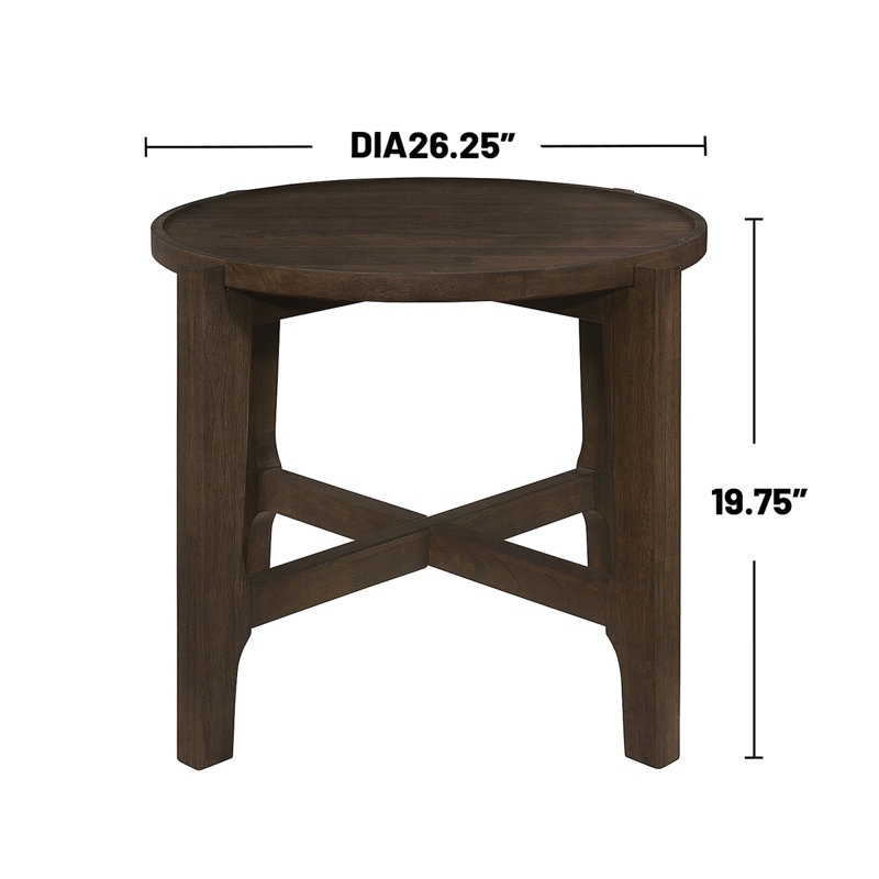 Table de bout ronde en bois massif