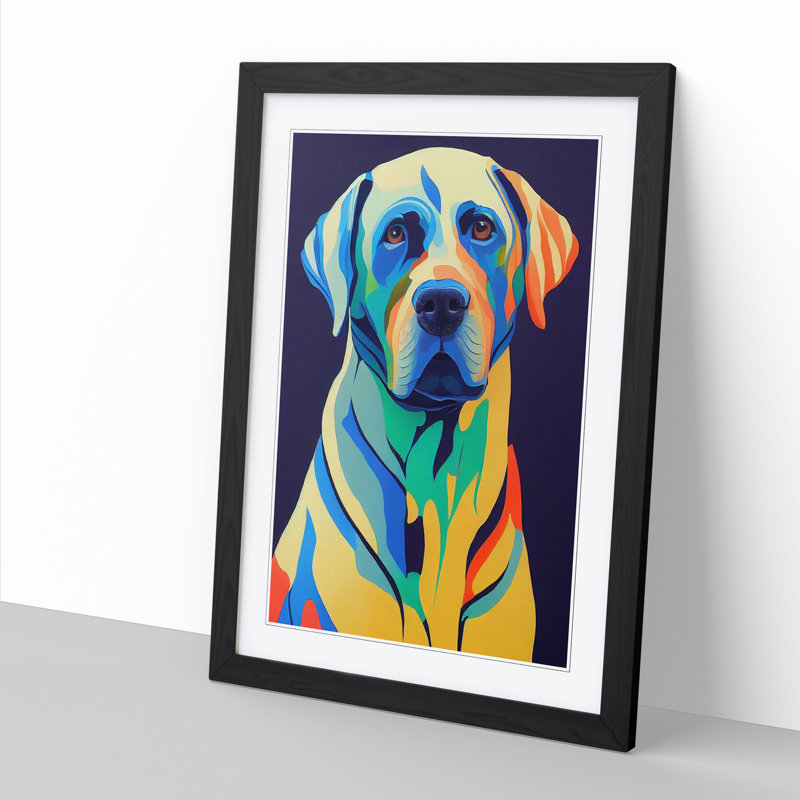 Heyburn Labrador Retriever Abstract Vol.2 - Single Picture Frame Print, Black, 64cm H x 46cm W x 2cm D