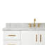 Ensemble de meuble-lavabo simple 55 po en bois massif blanc avec plateau en marbre de Carrare 1,5 po Freitas-1446251536-1413195297