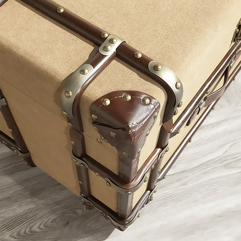 Tan Extra Large Canvas Accent Trunk
