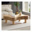 Table basse cylindrique moderne en bois de 42,52 pouces fabriquée à la main de forme irrégulière pour le salon, petite table basse avec piédestal robuste, couleur naturelle