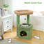 Arbre à chat, tour de chat en forme de cactus pour chats d'intérieur avec condo pour chat privé, poteaux à griffer en sisal naturel et pompon en peluche pour petits chats