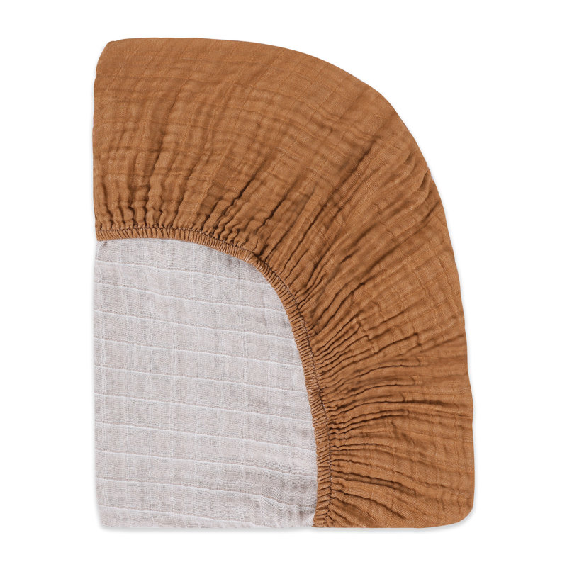 Burnt Sienna Muslin Crib Sheet