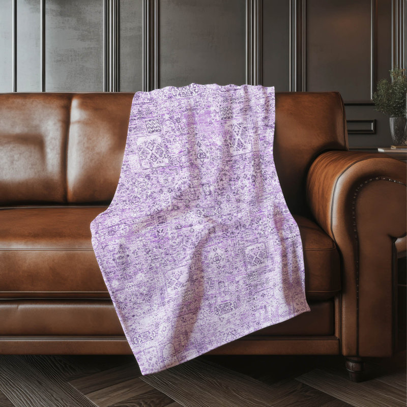 Jeté à panneau Addison Sherpa ASB611, Lilas
