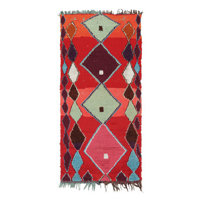 One-of-a-Kind 3’3”x6’7” 1950s Wool Area Rug