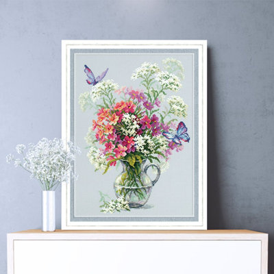 Phlox and Yarrow Counted Cross Stitch Kit by Magic Needle 100-081