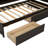Twin Size L-Shaped Bookcases Bed With Power Outlets, USB Charging Ports,Two Drawers-731472098