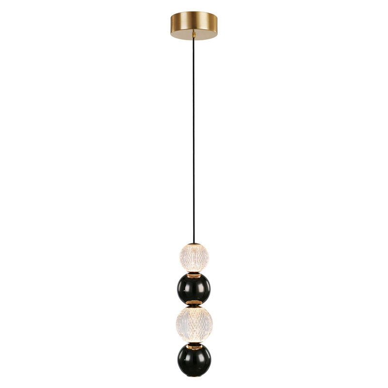 Onyx 1 - Light LED Pendant, Natural Brass