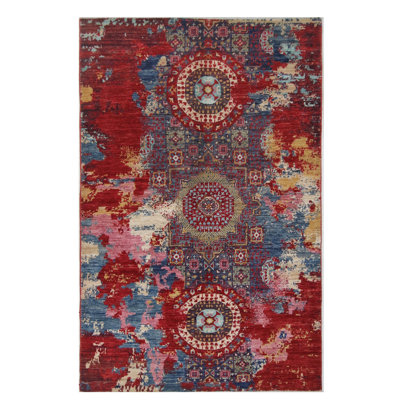 High-Quality Hand-Knotted Pink And Red Area Rug