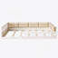 Lit plateforme tapissier en bois avec garde-corps et coussin-234162243